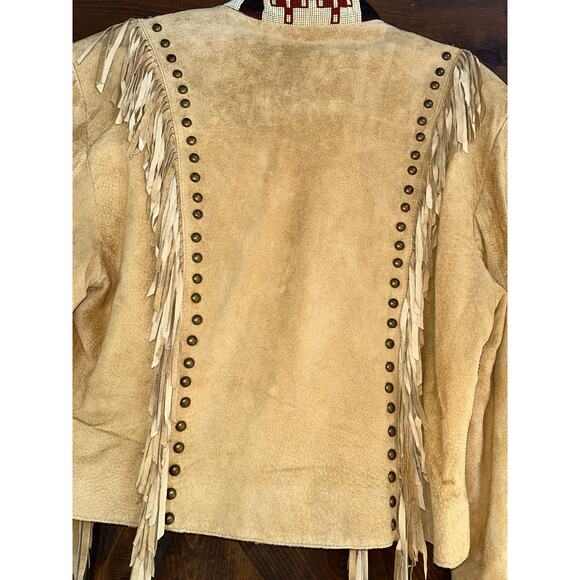 Scully vintage women’s XL leather beaded fringe jacket - Picture 7 of 10